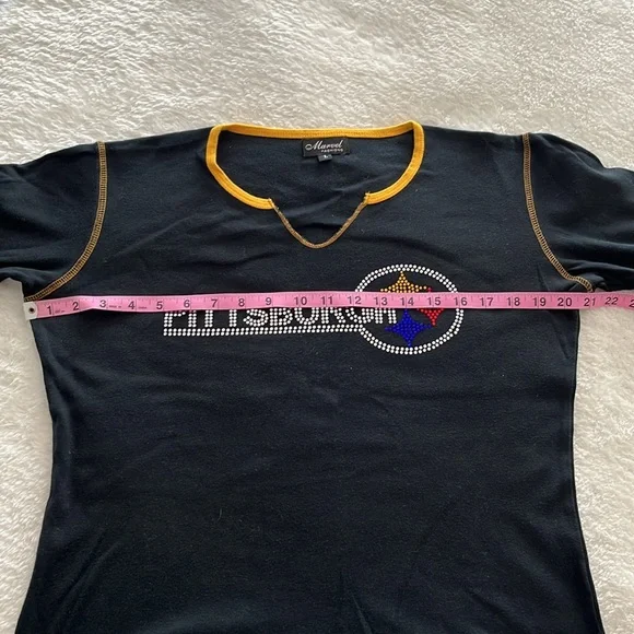 Pittsburgh Steelers Embellished Rhinestone Bling Top - Picture 5 of 5